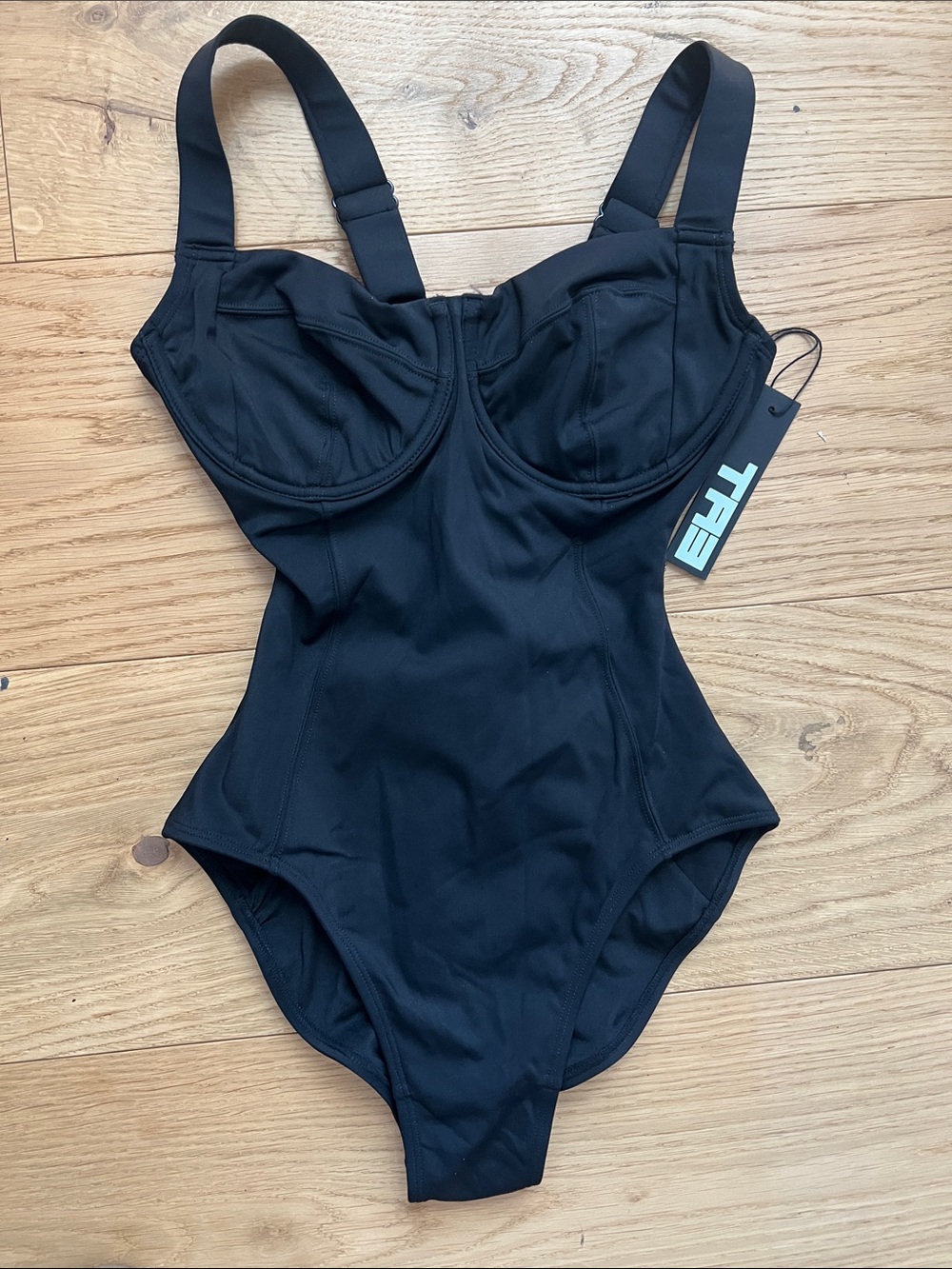 TA3 Black One-Piece Swimsuit with Underwire Support